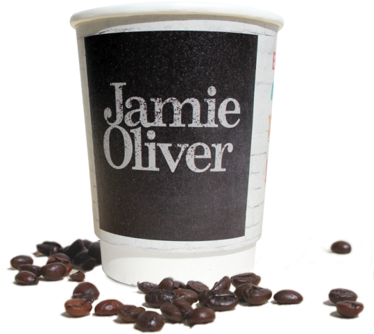 Printed Cups For Takeaway Coffee Business Small Quantities - Churchill China Churchill Jamie Oliver Cheeky Mug Top (579x509), Png Download