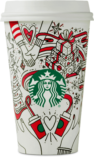 C/o Starbucks - Starbucks Holiday Cups 2017 (310x513), Png Download