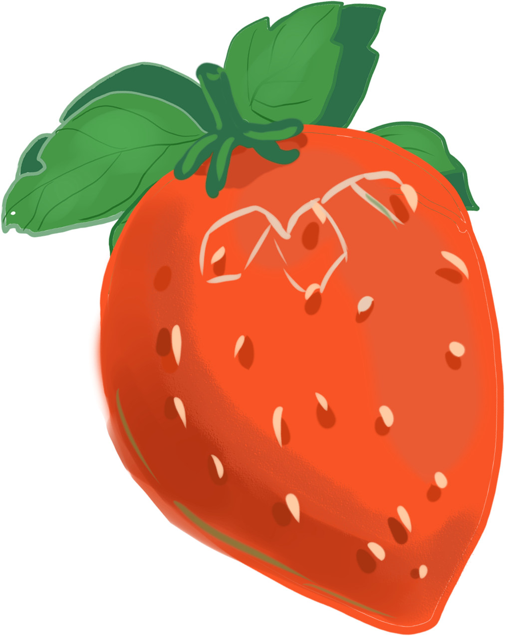 Hand Painted Cute Cartoon Strawberry Decoration Vector - Cartoon (2000x2000), Png Download