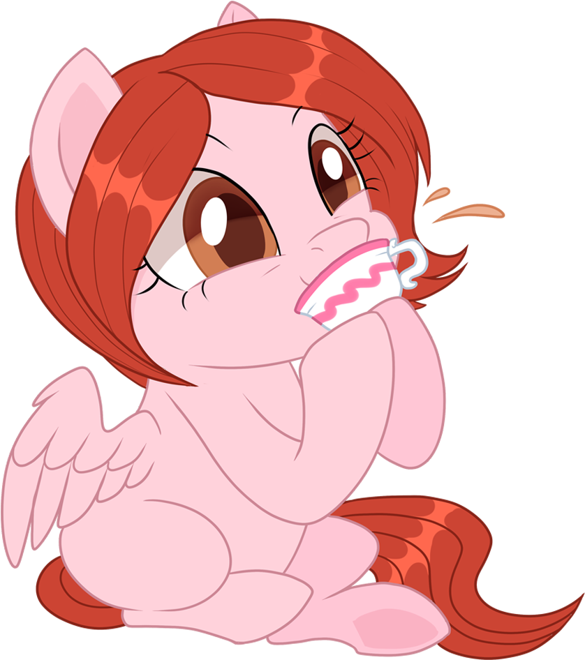 Pepooni, Chibi, Commission, Cup, Female, Mare, Oc, - Cartoon (927x1060), Png Download