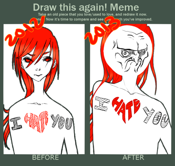 Drawn Fail Draw This Again Meme Funny - Draw This Again Meme Funny (600x569), Png Download