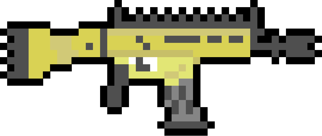Fortnite Scar Pixel Art (1081x457), Png Download