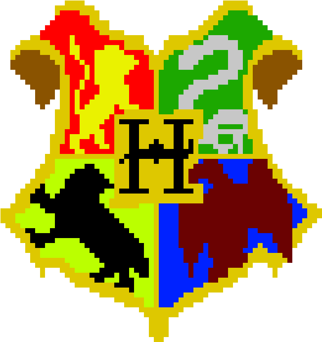 Hogwarts Crest - Pixel Art Harry Potter (720x720), Png Download