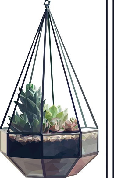 Hanging Plant Sticker - Doniczka Wiszaca Na Scianie (374x586), Png Download