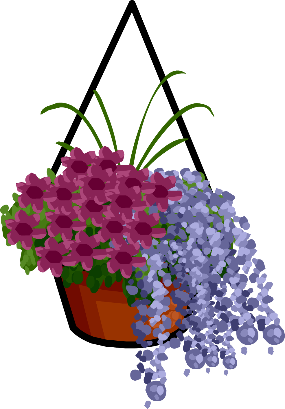 Hanging Basket Sprite 003 - Verbena (985x1412), Png Download
