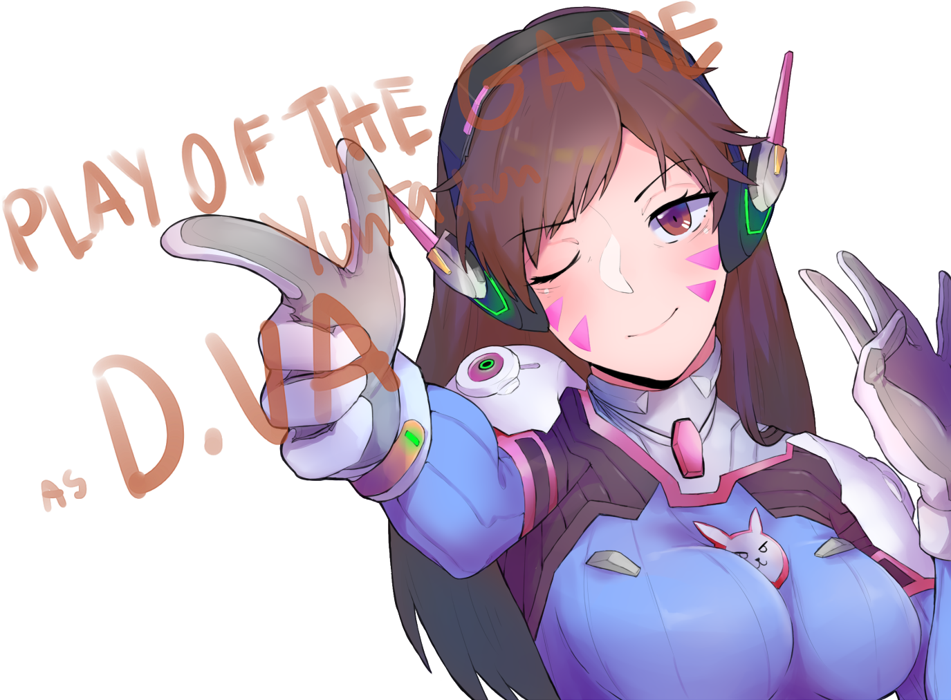 Play Of T Overwatch Vertebrate Cartoon Purple Fictional - D.va (1415x1080), Png Download