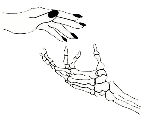 Tumblr Grunge Death Skeleton Hand Hands Holdinghands - Skeleton Hands Reaching Up (466x383), Png Download
