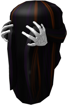 Long Dark Hair With Skeleton Hand Hair Clip - Dragon Maiden Hair Roblox (420x420), Png Download
