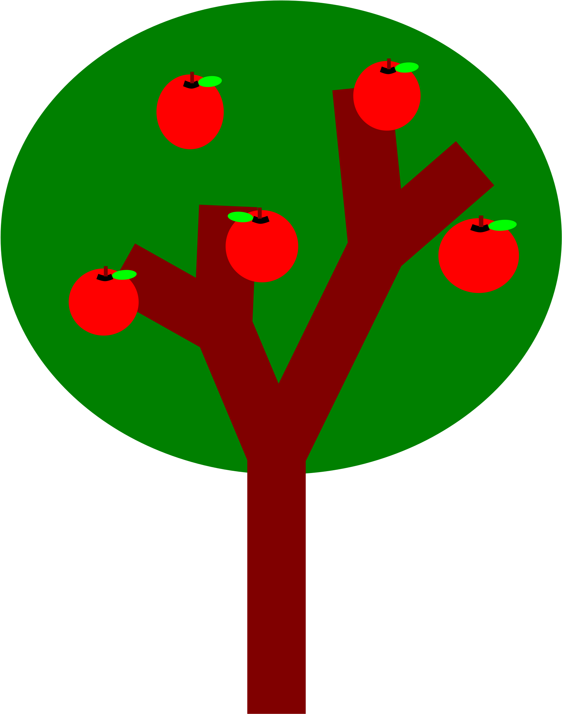 This Free Icons Png Design Of A Tree With Apples (2232x2400), Png Download