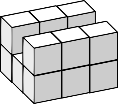 Three Dimensional Space Cube Geometry Five Dimensional - Treris 3 Blocks (384x340), Png Download