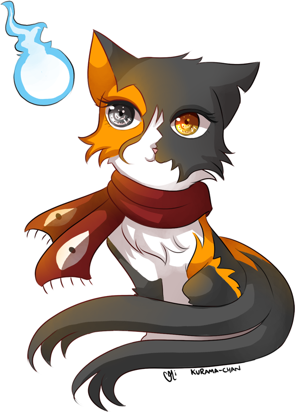 Clip Art Library Download Chibi Cat Commission For - Cat With Scarf Drawing (769x929), Png Download