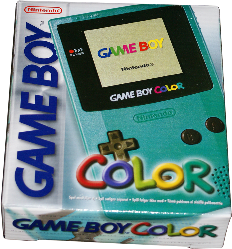 Game Boy Color In Original Box - Game Boy Color Teal (800x887), Png Download