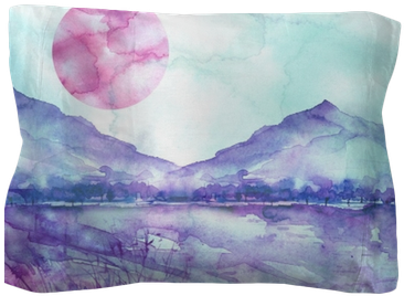 Watercolor Mountain Landscape, Blue, Purple Mountains, - Watercolor Mountains (400x400), Png Download
