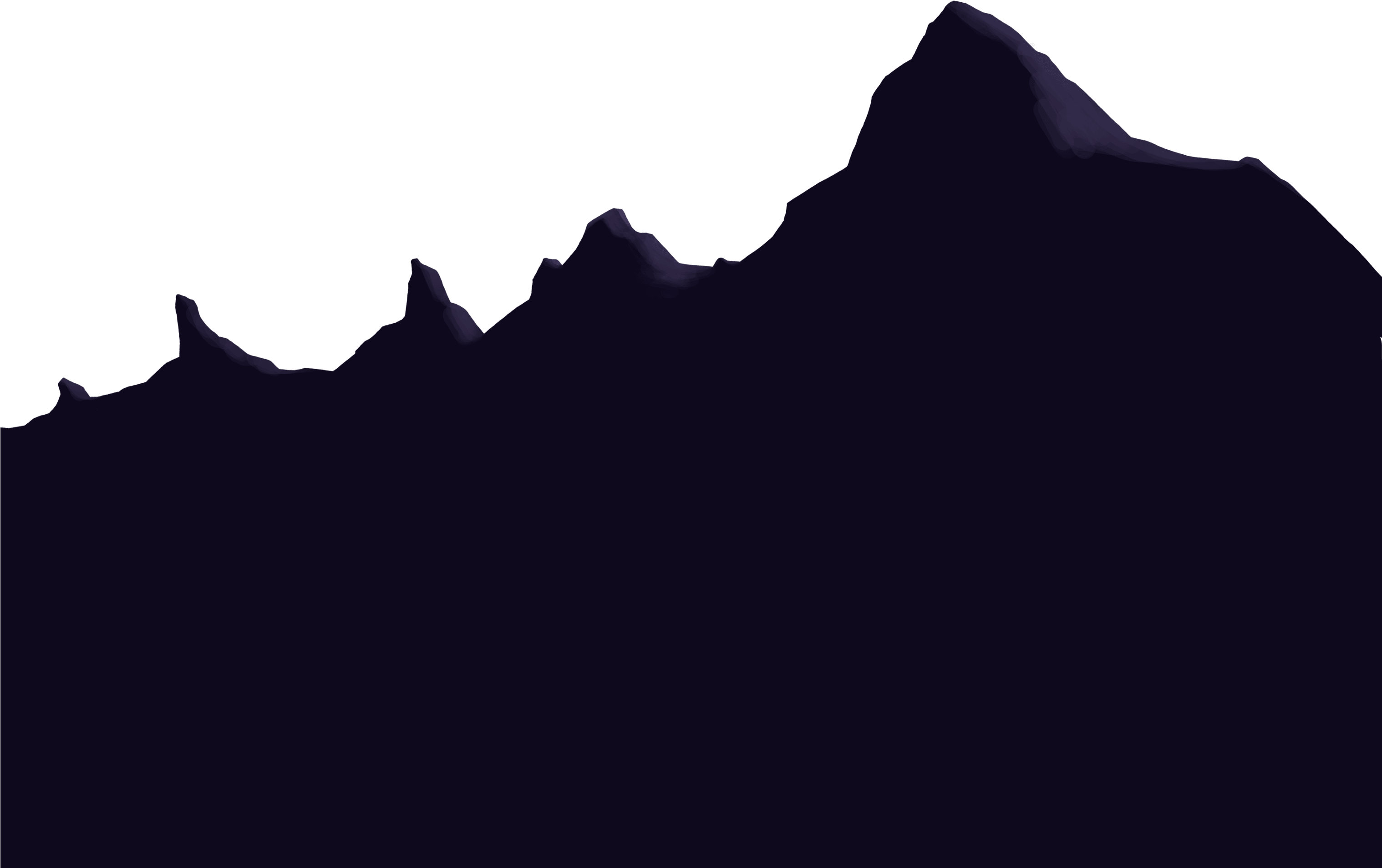 Png Transparent Mountain Hill Silhouette (3035x2006), Png Download