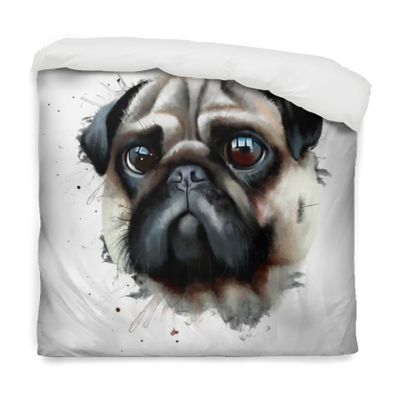 Portrait Of A Pug Dog Watercolor Illustration Isolated - Portrait (400x400), Png Download
