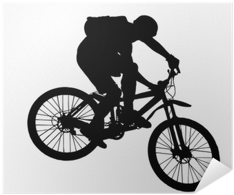 Vector Jump With A Mountain Bike - Mountain Bike Silhouette Png (400x400), Png Download
