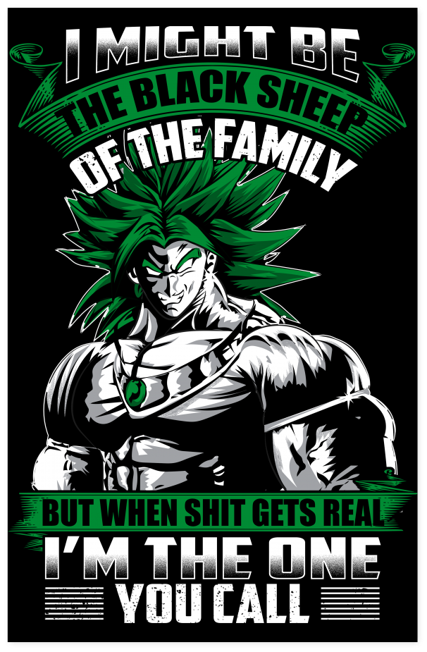 Broly Is Not A Black Sheep - Super Saiyan Broly T Shirts (1024x1024), Png Download