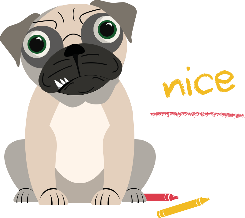 Mean Pug - Advertising (802x714), Png Download