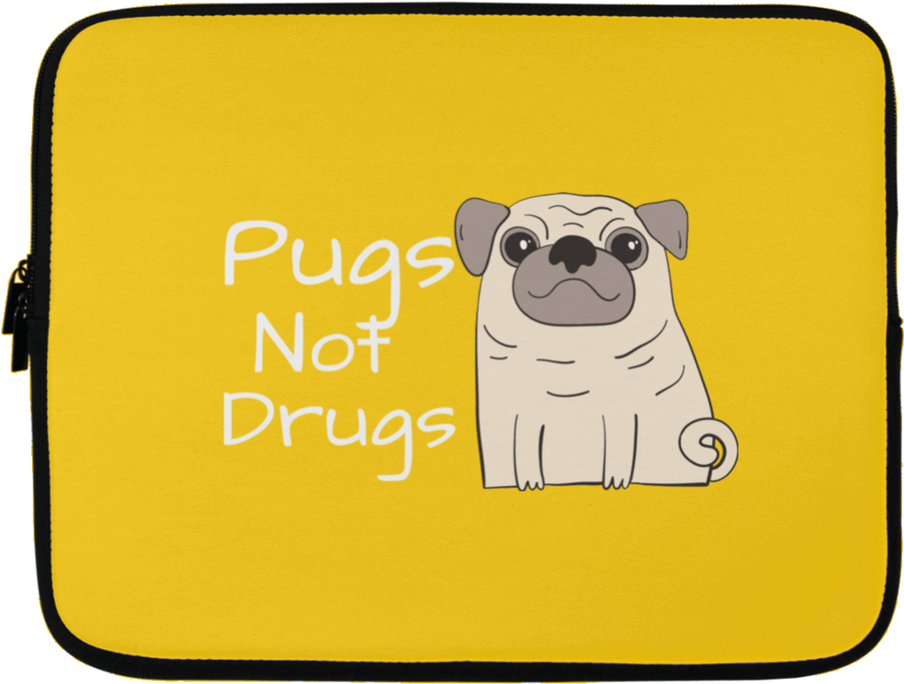 Pugs Not Drugs Laptop Sleeves - Christmas Day (1024x1024), Png Download