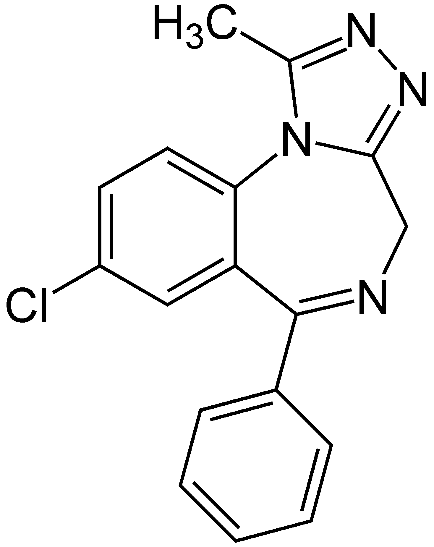 Xanax Drawing Pizza - Alprazolam Chemical Structure (1468x1850), Png Download