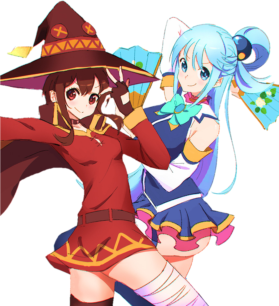 Konosuba Aqua Megumin Anime Manga - Megumin Y Aqua Konosuba (900x1001), Png Download