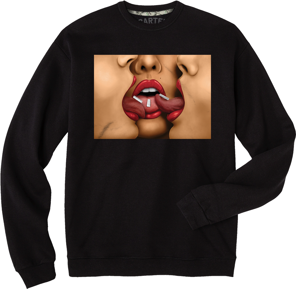 Xanax Crewneck Sweater - Black Crewneck Sweater Hanes (1080x1080), Png Download