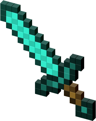 Minecraft Diamond Sword Png Vector Black And White - Minecraft Diamond Sword (340x431), Png Download