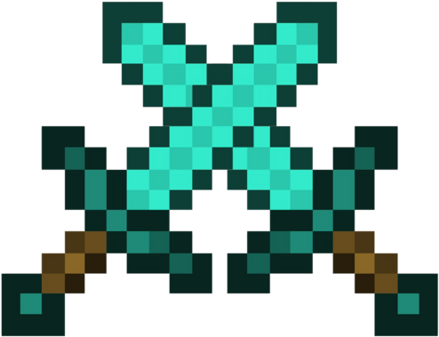 Minecraft Diamond Sword Pngzubora Gabora Mountain Smithy - Minecraft Diamond Sword Crossed (500x500), Png Download