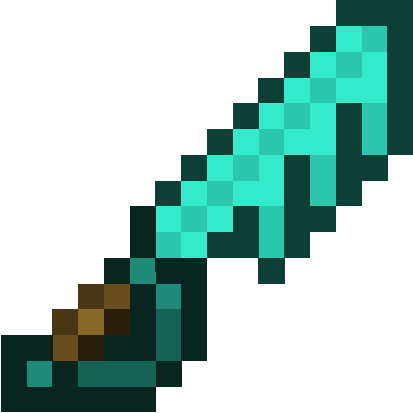 Minecraft Diamond Sword Png Gallery For > Minecraft - Minecraft Sword 16 X 16 (413x413), Png Download