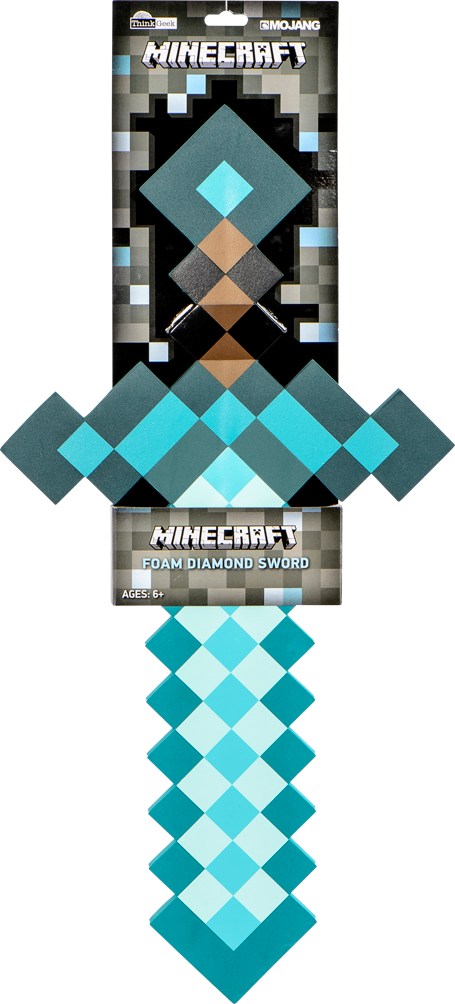 Minecraft Foam Diamond Sword, , Large - Minecraft (455x1004), Png Download