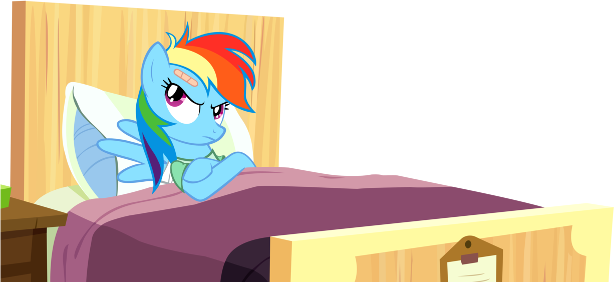 Pouting Like A Prominecraft Comic, Creeper, F7u12, - Rainbow Dash In Hospital (1296x616), Png Download