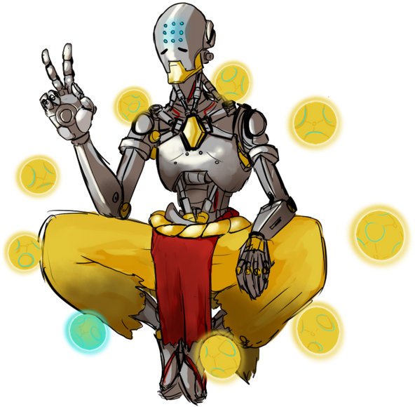 The Ways Of Zenyatta - Overwatch Zenyatta Png (692x720), Png Download
