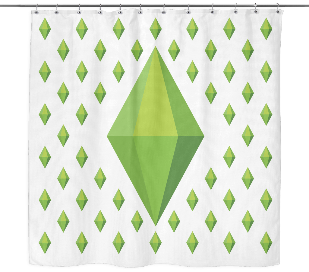 The Sims Plumbob Diamond Shower Curtain - Patchwork (1024x1024), Png Download