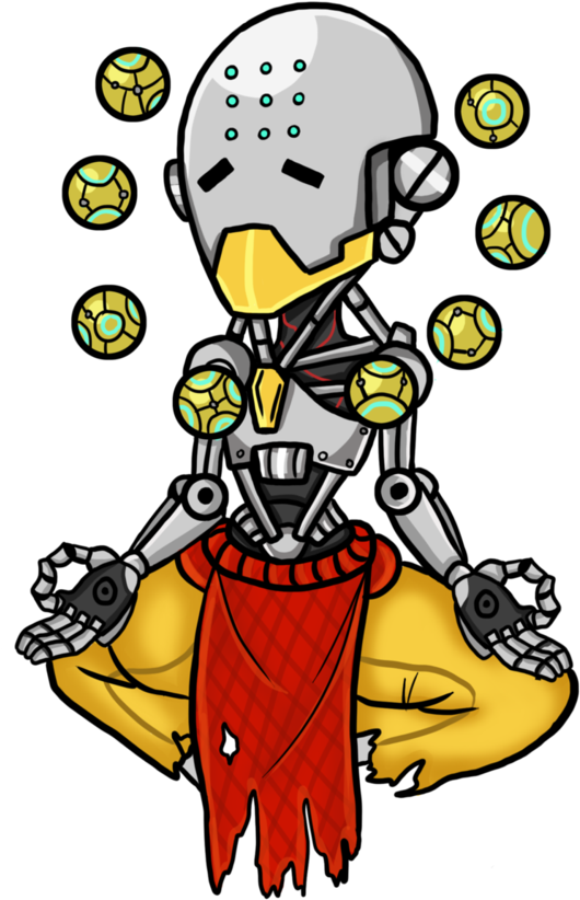 Banner Transparent Stock Chibi By Maddielea On Deviantart - Overwatch Zenyatta Chibi (730x1095), Png Download