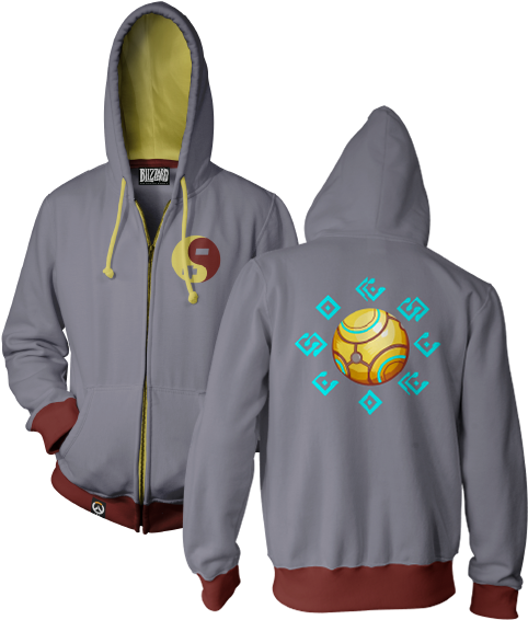 Overwatch Ultimate Zenyatta Zip-up Hoodie & Free Overwatch - Zenyatta Overwatch Hoodie (490x580), Png Download