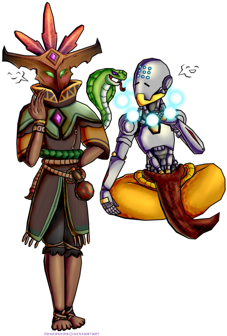 Mal'damba And Zenyatta - Paladins Mal Damba Fan Art (739x1080), Png Download