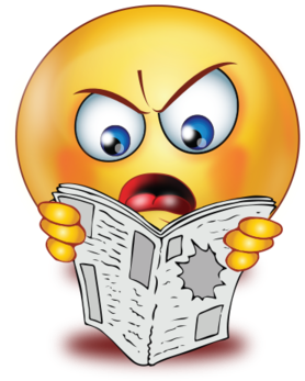 Angry Newspaper - Reading Emojis (384x384), Png Download