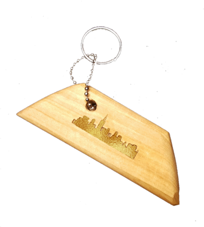 Wood Keychain, Chicago Gold Embossed Geometric Shape - Chicago (480x480), Png Download
