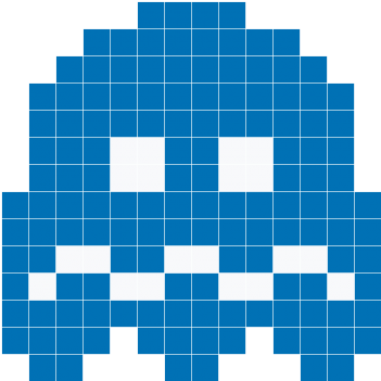 Pacman Ghost Png - Dark Blue Pacman Ghost (350x450), Png Download