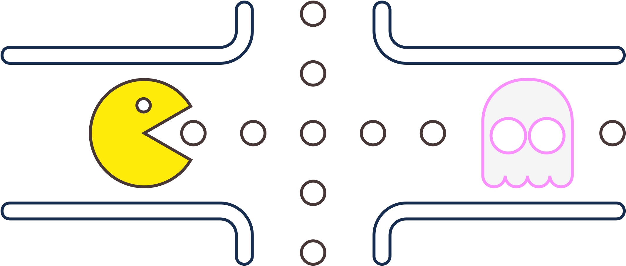 Ghost Clipart Pac Man - Transparent Pac Man Png (2400x1177), Png Download