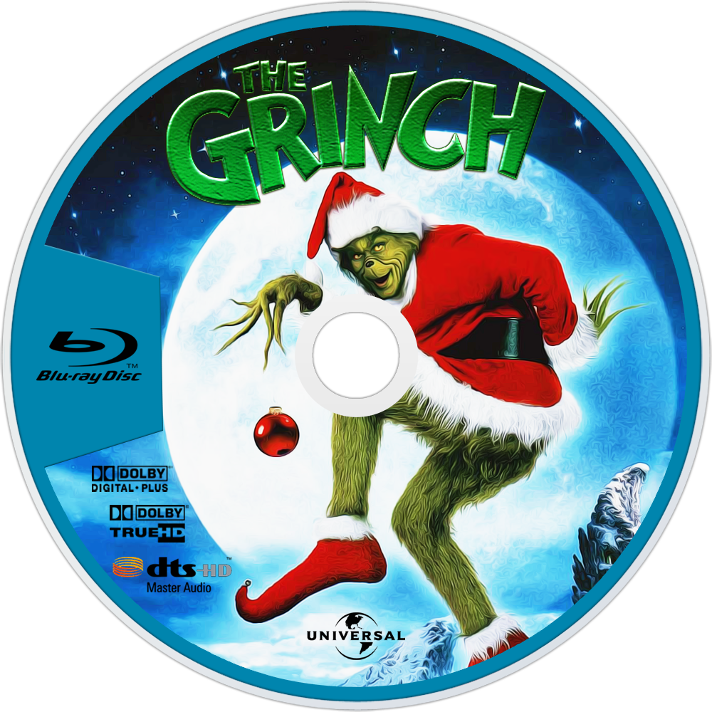 How The Grinch Stole Christmas Bluray Disc Image - El Grinch Blu Ray (1000x1000), Png Download