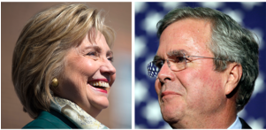 Jeb Bush Vs - Hillary Clinton (300x200), Png Download