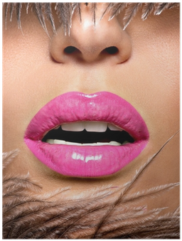Closeup Beautiful Female Lips With Pink Lipstick Poster - Lip (400x400), Png Download