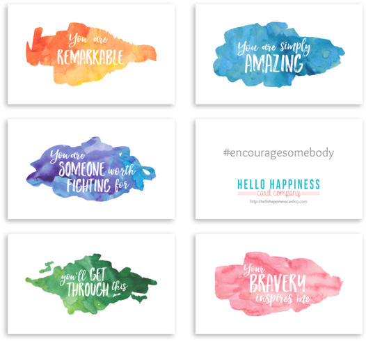Mini Encouragement Cards - Watercolor Painting (600x600), Png Download