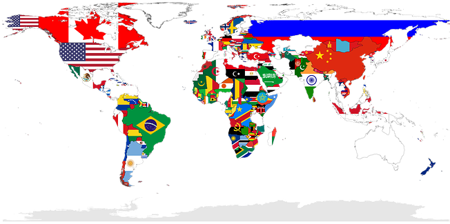 World, Map, Countries, Flags, Nations - World Map Checklist (680x340), Png Download