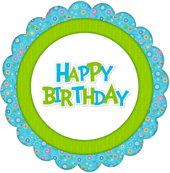 Free Printable Girls Blue Green Happy Birthday Cupcake - Happy Birthday Cupcake Topper Printable (583x594), Png Download