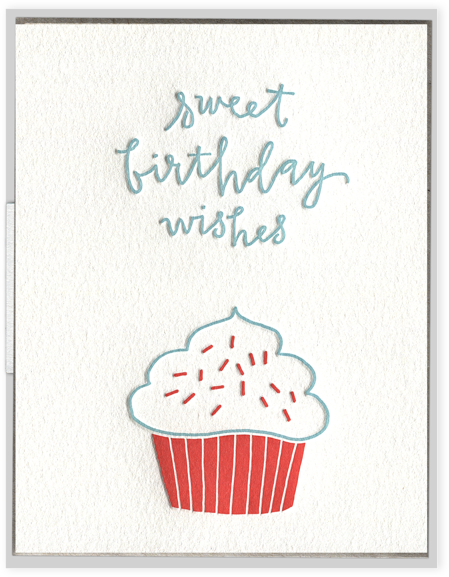 Birthday Cupcake Letterpress Greeting Card - Greeting Card (2048x2048), Png Download