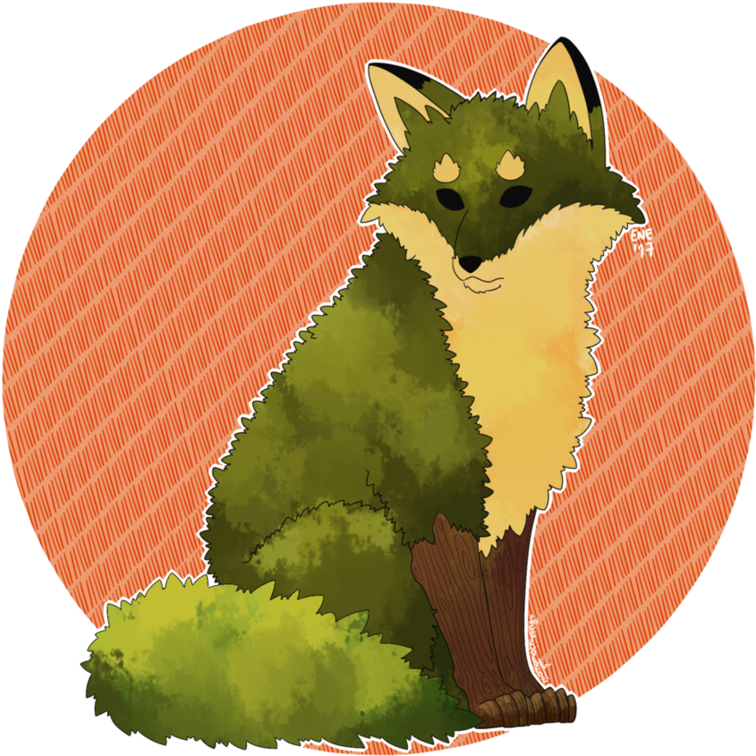 Fox In The Bush~ By Momomochyang On Deviantart - Drawing (894x894), Png Download
