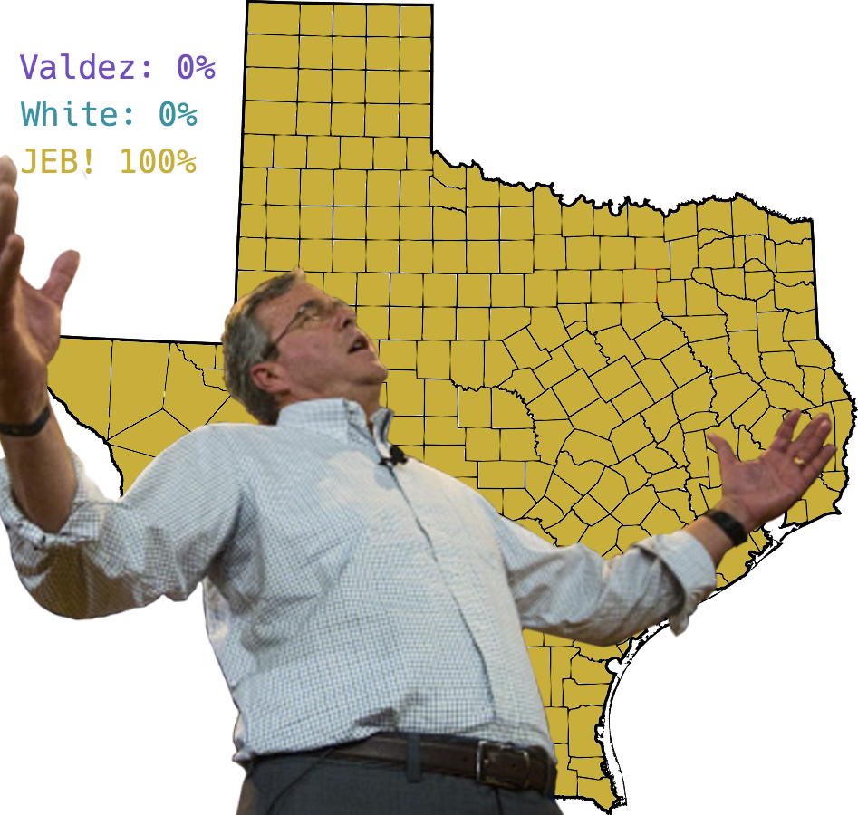 Jeb Bush Poses In Front Of A Picture Of Texas - Jeb Bush After The Recount (947x900), Png Download