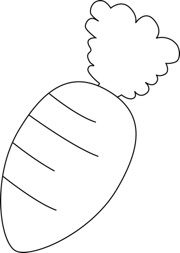 Black And White Carrot Clip Art - Carrot Clipart Black And White No Background (356x500), Png Download
